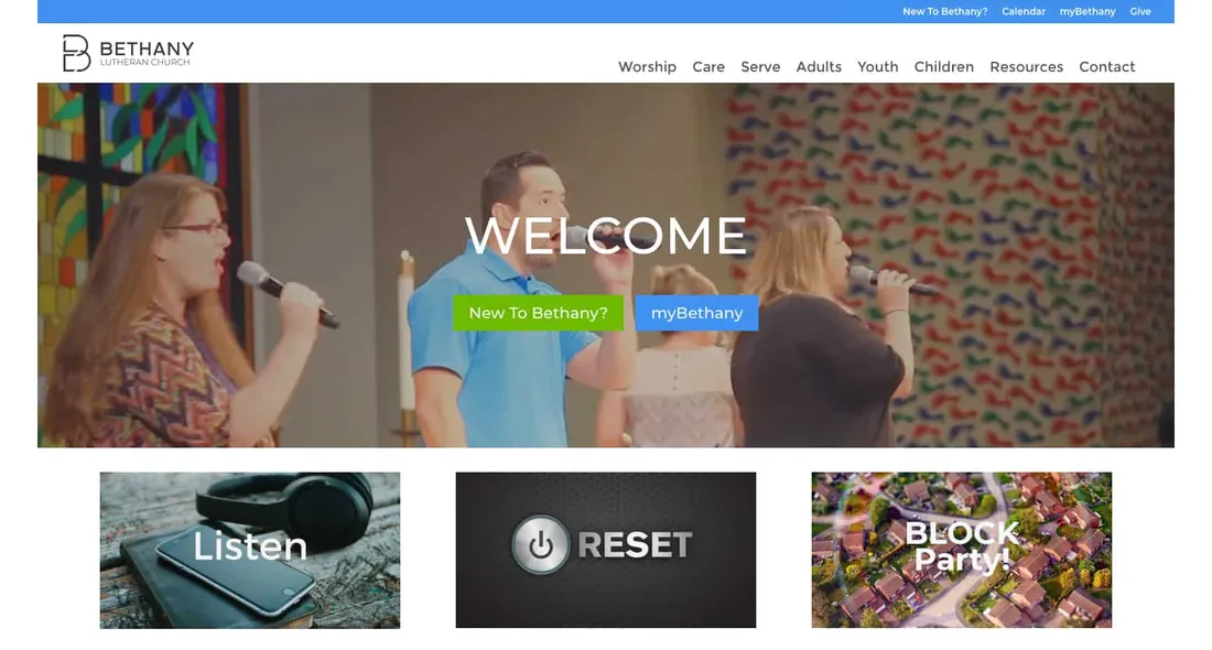 Bethany Elkhorn website after the redesign