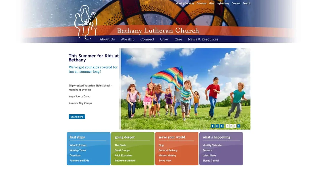 Bethany Elkhorn website before the redesign