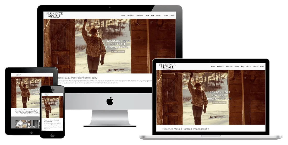 Florence McCall Photography website after the redesign