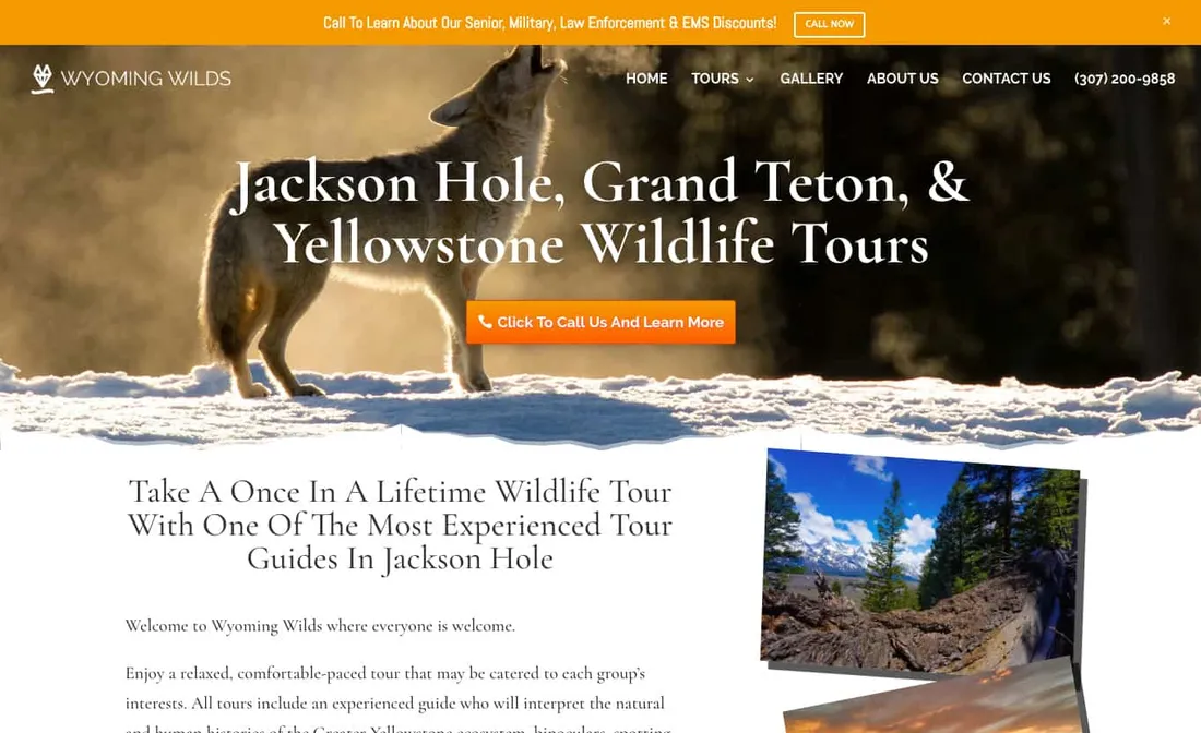 Wyoming Wilds website after the redesign